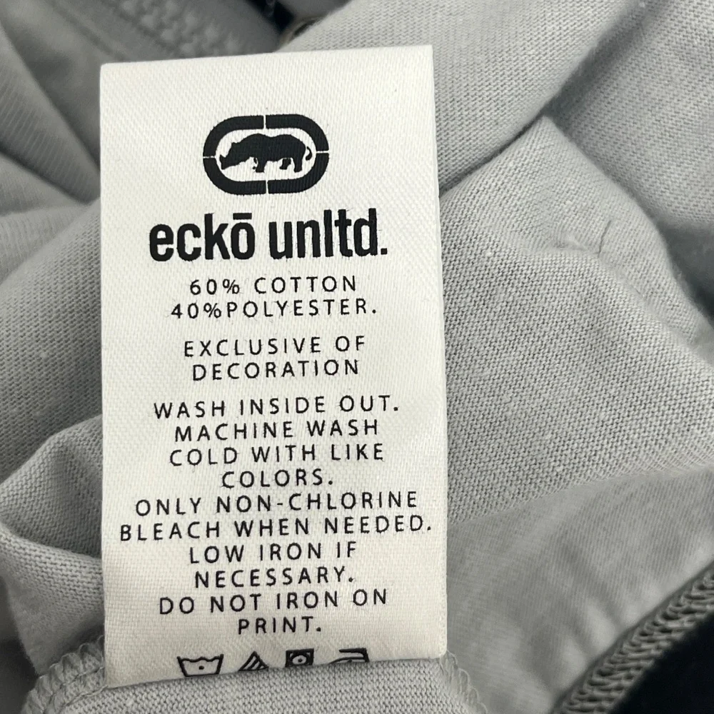 Ecko Unltd Mens Large Pullover Hoodie Gray Short Sleeve Kangaroo Pocket NWT - Picture 6 of 14